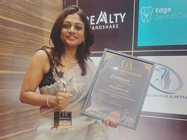 Award-winning dentist recognized for excellence in dental care and professional service in Alwarpet